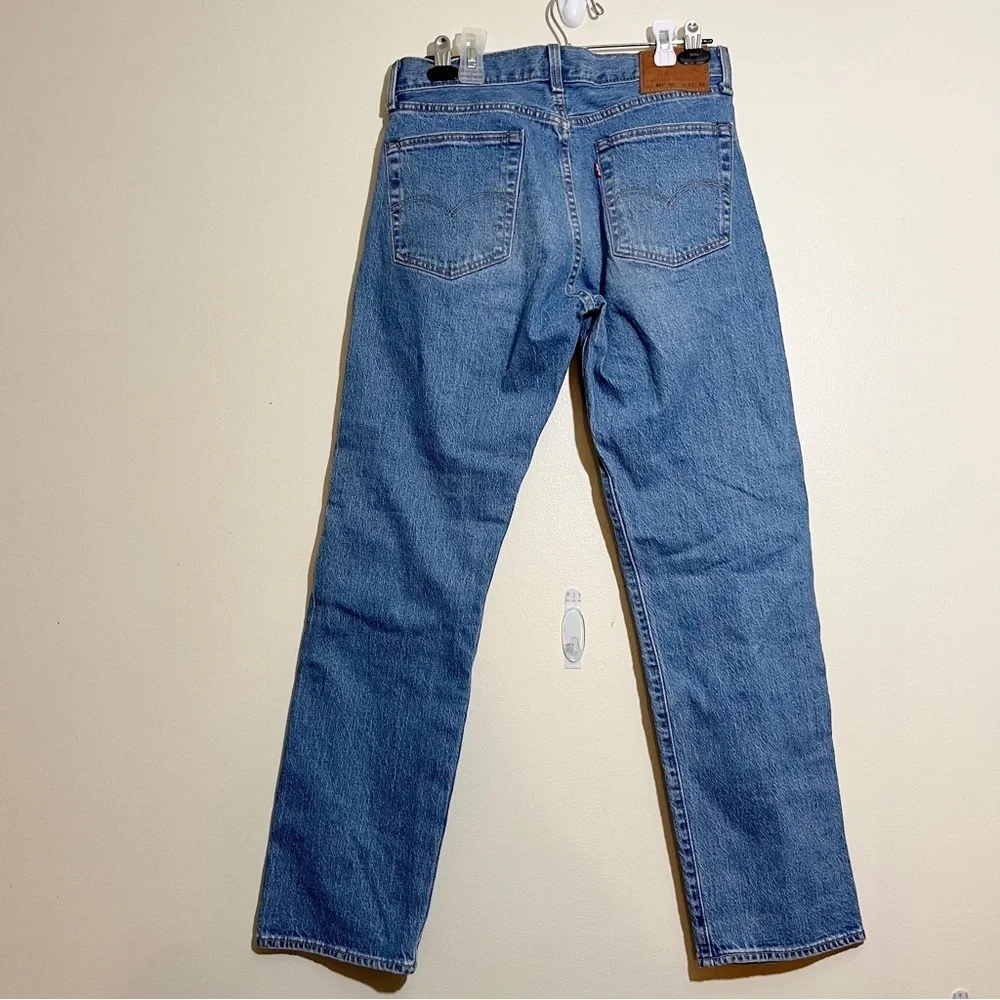 Levi’s Premium 501 ‘93 Straight Fit Men’s Jeans Basil Sky Destructed Medium Wash - Picture 5 of 16